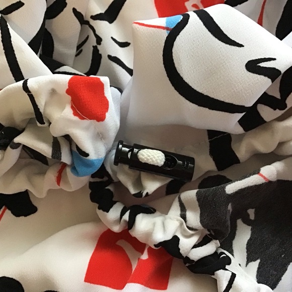 KARL LAGERFELD PARIS White Logo Sketch Print Short Sleeve Shirtdress Size 4 - Picture 8 of 10